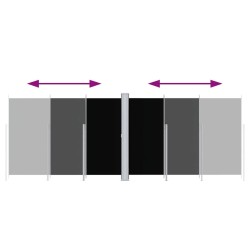Auvent latéral rétractable Noir 220x600 cm 