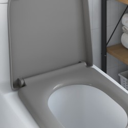 Siège de Toilette à Libération Rapide avec Fermeture Douce Duroplast Gris de 