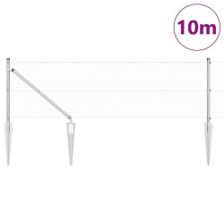 Clôture en fil soudé avec 7 piquets de montage 0,4x10 m Acier galvanisé 