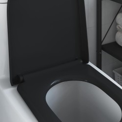 Siège de Toilette à Déconnexion Rapide avec Douce Fermeture Duroplast Noir 