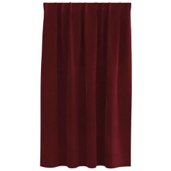 Rideaux opacifants avec bande de fixation 2 pcs Velours rouge vin 
