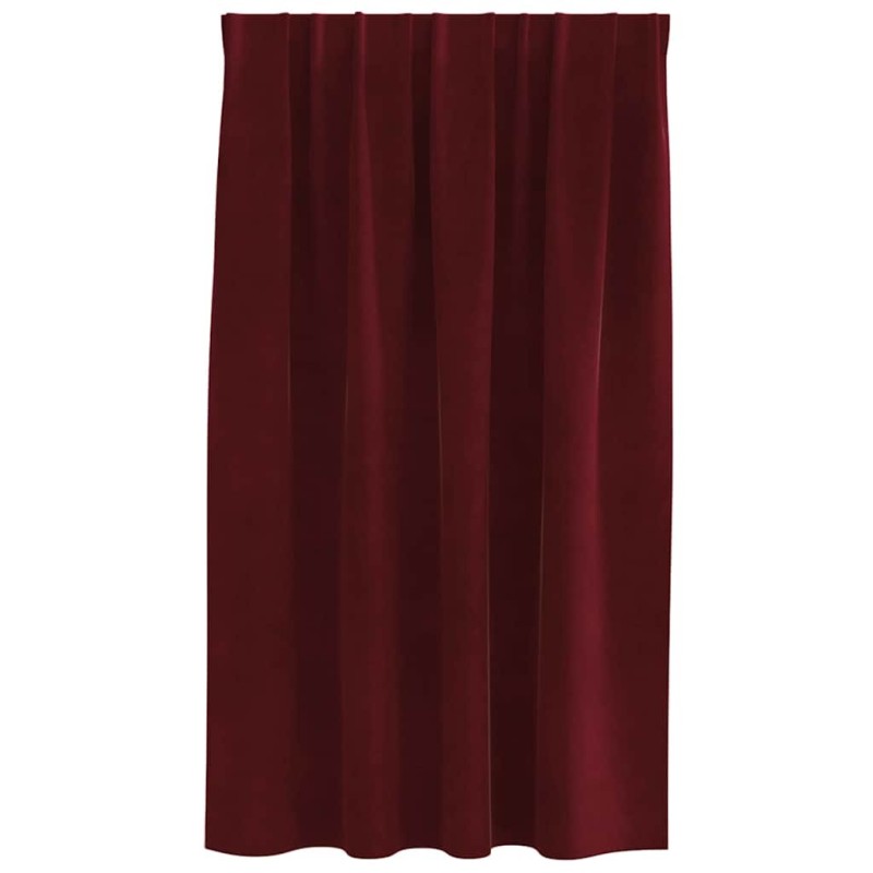 Rideaux opacifants avec bande de fixation 2 pcs Velours rouge vin 