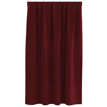 Rideaux opacifants avec bande de fixation 2 pcs Velours rouge vin 