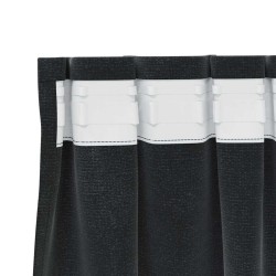 Rideaux occultants avec bande supérieure 2 pièces en velours noir 