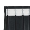 Rideaux occultants avec bande supérieure 2 pièces en velours noir 