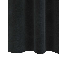 Rideaux occultants avec bande supérieure 2 pièces en velours noir 