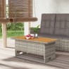 Table de jardin gris 100x50x43/63 cm acacia et résine tressée 