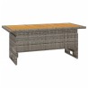 Table de jardin gris 100x50x43/63 cm acacia et résine tressée 