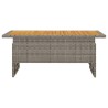 Table de jardin gris 100x50x43/63 cm acacia et résine tressée 