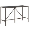Table de bar et dessus en verre marron 180x70x110 cm poly rotin 