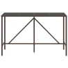 Table de bar et dessus en verre marron 180x70x110 cm poly rotin 