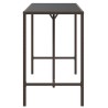 Table de bar et dessus en verre marron 180x70x110 cm poly rotin 