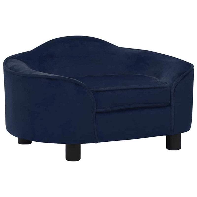 Canapé pour chien Bleu 67x47x36 cm Peluche 