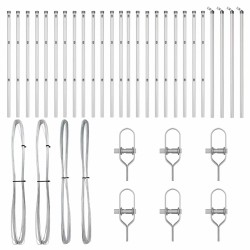 Posts de clôture 26 pcs Ø32mm 80cm en acier galvanisé 