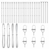 Posts de clôture 26 pcs Ø32mm 80cm en acier galvanisé 