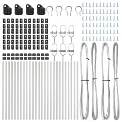 Posts de clôture 26 pcs Ø32mm 80cm en acier galvanisé 