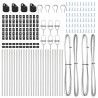 Posts de clôture 26 pcs Ø32mm 80cm en acier galvanisé 