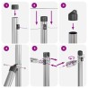 Posts de clôture 26 pcs Ø32mm 80cm en acier galvanisé 