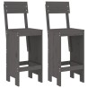 Tabourets de bar lot de 2 gris 40x48,5x115,5 cm bois massif pin 
