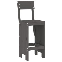 Tabourets de bar lot de 2 gris 40x48,5x115,5 cm bois massif pin 