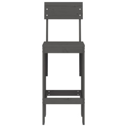 Tabourets de bar lot de 2 gris 40x48,5x115,5 cm bois massif pin 