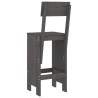 Tabourets de bar lot de 2 gris 40x48,5x115,5 cm bois massif pin 
