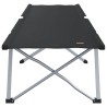 Lit de camping pliant 2 pièces avec sac de transport noir en tissu Oxford 600D 