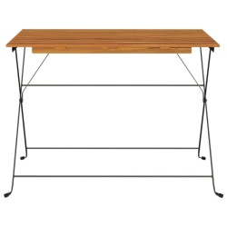 Table de bistro pliante 100x54x71cm Bois acacia solide et acier 