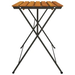 Table de bistro pliante 100x54x71cm Bois acacia solide et acier 