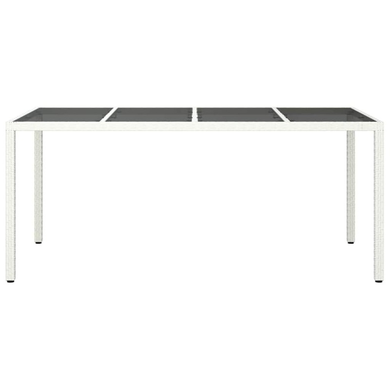 Table de Salle à Manger de Jardin Blanche 190x90x75 cm Poly Rattan 