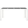 Table de Salle à Manger de Jardin Blanche 190x90x75 cm Poly Rattan 