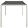 Table de Salle à Manger de Jardin Blanche 190x90x75 cm Poly Rattan 