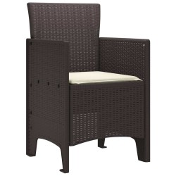 Chaises de Jardin 4 pcs Marron 53 x 49 x 85 cm Plastique 