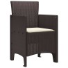 Chaises de Jardin 4 pcs Marron 53 x 49 x 85 cm Plastique 