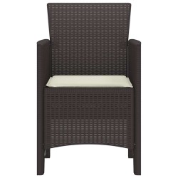 Chaises de Jardin 4 pcs Marron 53 x 49 x 85 cm Plastique 