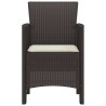 Chaises de Jardin 4 pcs Marron 53 x 49 x 85 cm Plastique 