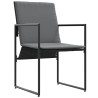 Set de 4 fauteuils de jardin noirs avec coussins 