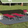 Lit de Détente Pliant Rouge Métal, Tissu Standard Pliable 