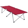 Lit de Détente Pliant Rouge Métal, Tissu Standard Pliable 