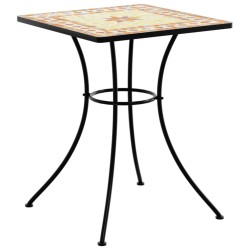 Table de bistro mosaïque terre cuite 60x60x74 cm céramique 