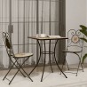 Table de bistro mosaïque terre cuite 60x60x74 cm céramique 