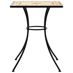 Table de bistro mosaïque terre cuite 60x60x74 cm céramique 
