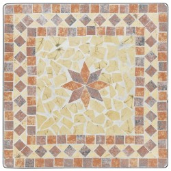 Table de bistro mosaïque terre cuite 60x60x74 cm céramique 
