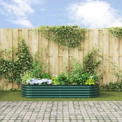 Bac de jardin surélevé vert 240x80x44 cm en acier galvanisé 