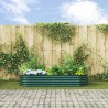 Bac de jardin surélevé vert 240x80x44 cm en acier galvanisé 