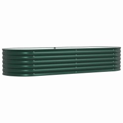 Bac de jardin surélevé vert 240x80x44 cm en acier galvanisé 