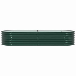 Bac de jardin surélevé vert 240x80x44 cm en acier galvanisé 