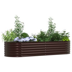 Jardinière en acier galvanisé marron 240x80x44 cm 