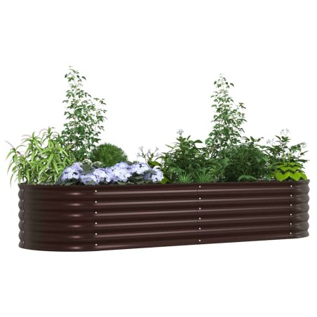 Jardinière en acier galvanisé marron 240x80x44 cm 