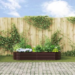 Jardinière en acier galvanisé marron 240x80x44 cm 